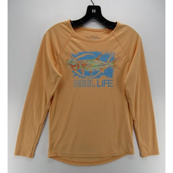 Reel Life Top Medium Shirt Pullover Fishing Hiking Breathable Logo* - Picture 1 of 11